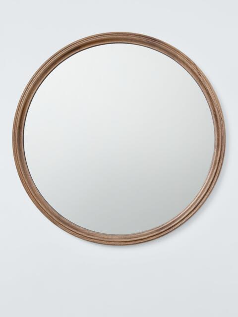 John Lewis Farmhouse Round Wood Frame Wall Mirror, 70cm, Walnut - image 1