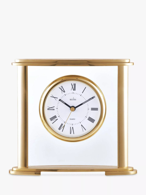 Acctim Colgrove Roman Numeral Mantel Clock, Gold - image 1