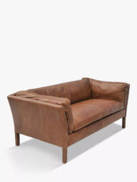 Halo Groucho Small 2 Seater Leather Sofa, Dark Leg - thumbnail 4