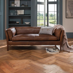 Halo Groucho Small 2 Seater Leather Sofa, Dark Leg - thumbnail 6