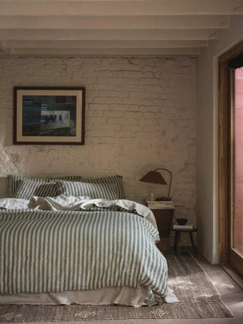 Piglet in Bed Pembroke Stripe Linen Blend Bedding - image 1