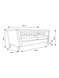 Laura Ashley Chatsworth Medium 2 Seater Sofa, Oak Leg - thumbnail 2