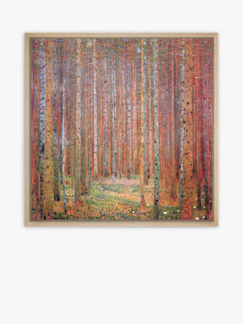 John Lewis Gustav Klimt 'Tannenwald I' Wood Framed Canvas Print, 94 x 94cm, Orange