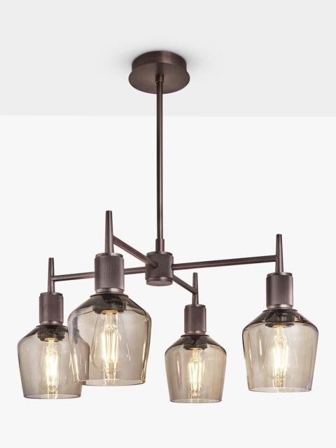 Industville Henley 4 Arm Schoolhouse Shade Pendant Ceiling Light - image 1