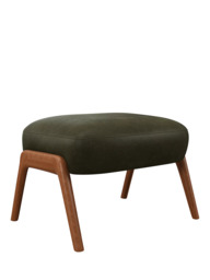 John Lewis Hendricks Leather Footstool, Dark Leg - thumbnail 1