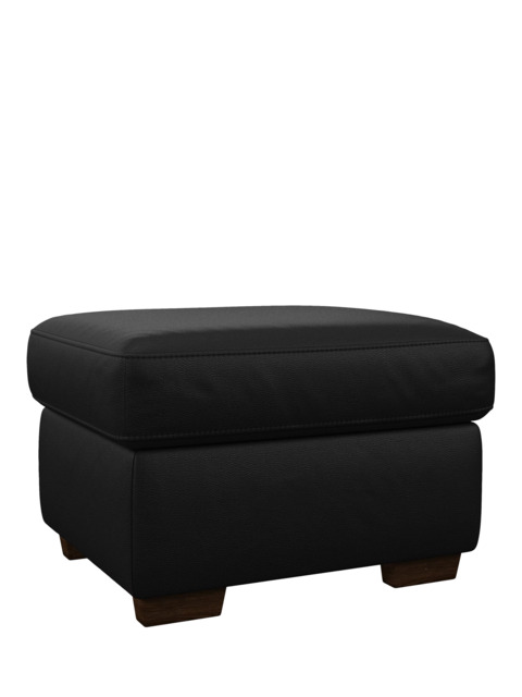 John Lewis Camden Leather Storage Footstool, Dark Leg - image 1