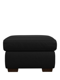 John Lewis Camden Leather Storage Footstool, Dark Leg - thumbnail 5