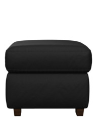 John Lewis Camden Leather Storage Footstool, Dark Leg - thumbnail 3
