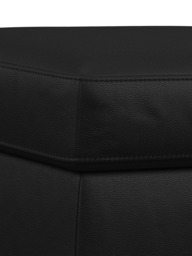 John Lewis Camden Leather Storage Footstool, Dark Leg - thumbnail 6