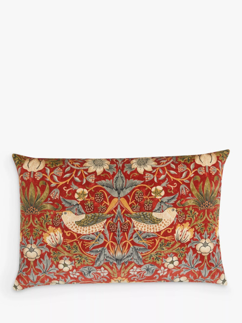 Morris & Co. Strawberry Thief Velvet Cushion - image 1