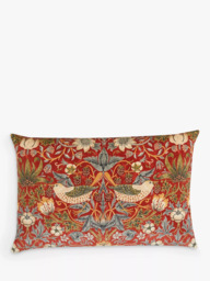 Morris & Co. Strawberry Thief Velvet Cushion - thumbnail 1