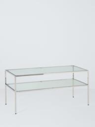 John Lewis Langham Glass Coffee Table, Chrome