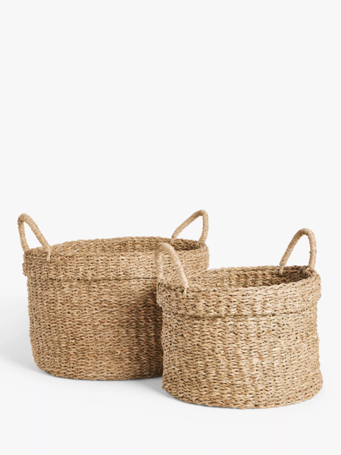 John Lewis Slouchy Seagrass Basket, Natural, Set of 2 - image 1