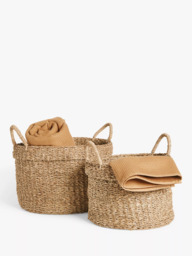 John Lewis Slouchy Seagrass Basket, Natural, Set of 2 - thumbnail 3