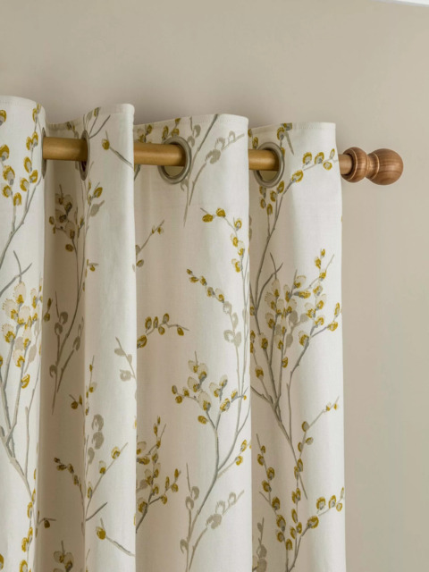 Laura Ashley Pussy Willow Pair Lined Eyelet Curtains - image 1