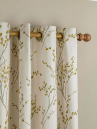 Laura Ashley Pussy Willow Pair Lined Eyelet Curtains