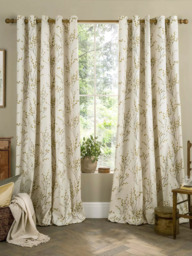 Laura Ashley Pussy Willow Pair Lined Eyelet Curtains - thumbnail 2