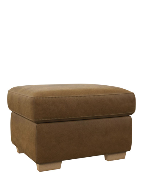 John Lewis Camden Leather Storage Footstool, Light Leg - image 1