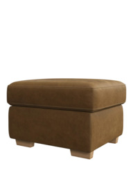 John Lewis Camden Leather Storage Footstool, Light Leg - thumbnail 4