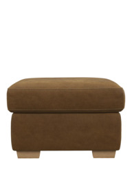 John Lewis Camden Leather Storage Footstool, Light Leg - thumbnail 5