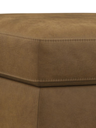 John Lewis Camden Leather Storage Footstool, Light Leg - thumbnail 6