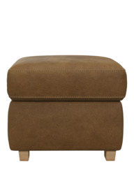 John Lewis Camden Leather Storage Footstool, Light Leg - thumbnail 3