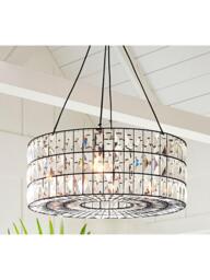 Pottery Barn Adeline Large Crystal Chandelier Ceiling Light, Bronze - thumbnail 5