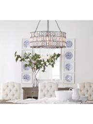 Pottery Barn Adeline Large Crystal Chandelier Ceiling Light, Bronze - thumbnail 2