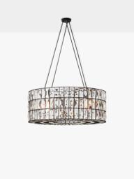 Pottery Barn Adeline Large Crystal Chandelier Ceiling Light, Bronze