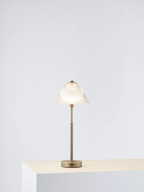 John Lewis Talbot Rechargeable Glass LED Table Lamp, Brass/Glass - image 1