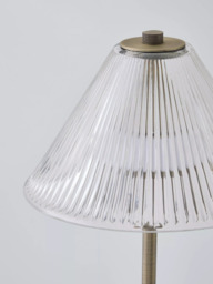 John Lewis Talbot Rechargeable Glass LED Table Lamp, Brass/Glass - thumbnail 4