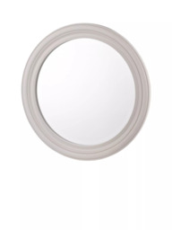 Laura Ashley Tate Round Wood Wall Mirror, 60cm, Off White - thumbnail 2