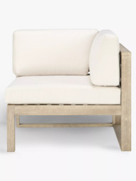 John Lewis St Ives Garden Corner Chair Section with Cushions, FSC-Certified (Eucalyptus Wood), Natural - thumbnail 2