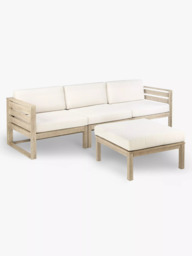 John Lewis St Ives Garden Corner Chair Section with Cushions, FSC-Certified (Eucalyptus Wood), Natural - thumbnail 5