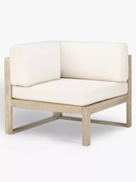 John Lewis St Ives Garden Corner Chair Section with Cushions, FSC-Certified (Eucalyptus Wood), Natural - thumbnail 1