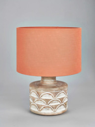 Pacific Kingsbury Curved Wooden Large Table Lamp, White Wash - thumbnail 2