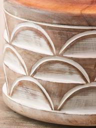 Pacific Kingsbury Curved Wooden Large Table Lamp, White Wash - thumbnail 5