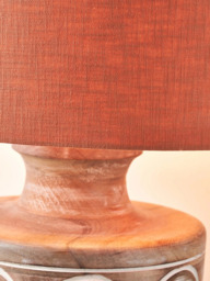 Pacific Kingsbury Curved Wooden Large Table Lamp, White Wash - thumbnail 6