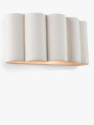 John Lewis Ceramic Wide Fluted Wall Light, White - thumbnail 4