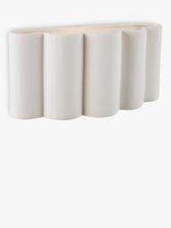 John Lewis Ceramic Wide Fluted Wall Light, White - thumbnail 5