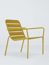 John Lewis Metal Garden Lounge Chair, Gold Olive