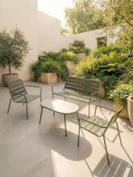 John Lewis Metal Garden Lounge Chair, Gold Olive - thumbnail 2