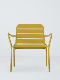 John Lewis Metal Garden Lounge Chair, Gold Olive - thumbnail 2