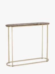 John Lewis Ned Marble Top Console Table, Brown - thumbnail 1