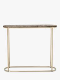 John Lewis Ned Marble Top Console Table, Brown - thumbnail 2