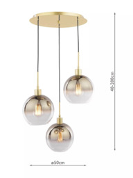 Där Lycia 3 Pendant Cluster Mirror Ceiling Light - thumbnail 6