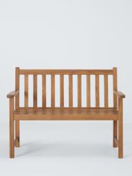 John Lewis Classic 2-Seater Acacia Wood Garden Bench, Natural - thumbnail 2