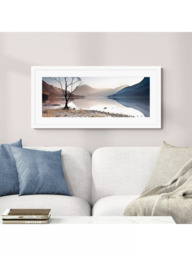 John Lewis James Bell 'Buttermere Tree' Framed Print & Mount, 49.5 x 104.5cm, Blue - thumbnail 2