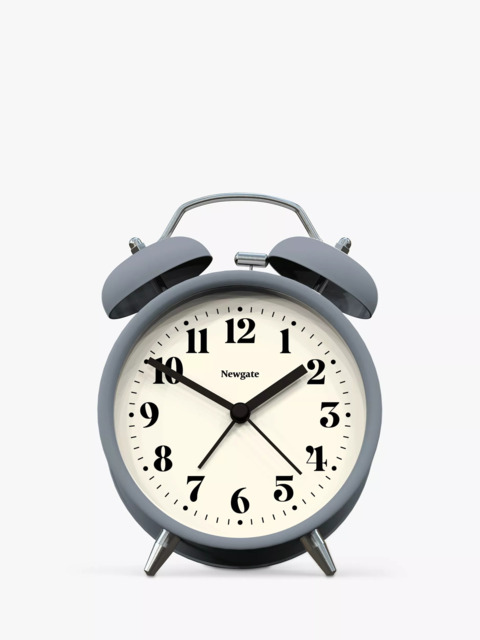 Newgate Clocks Theatre Silent Sweep Analogue Alarm Clock, French Navy - image 1