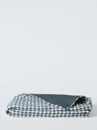 John Lewis Gingham Cotton Quilt, Blue, Single - thumbnail 2